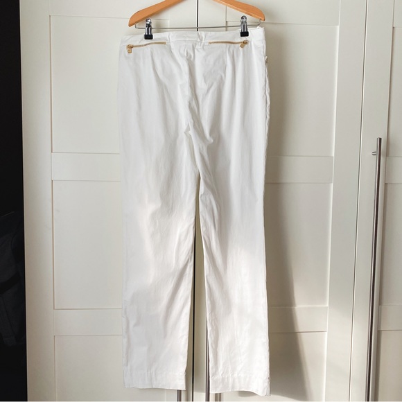 Loro Piana white slim straight pants, cotton twill - Picture 4 of 10